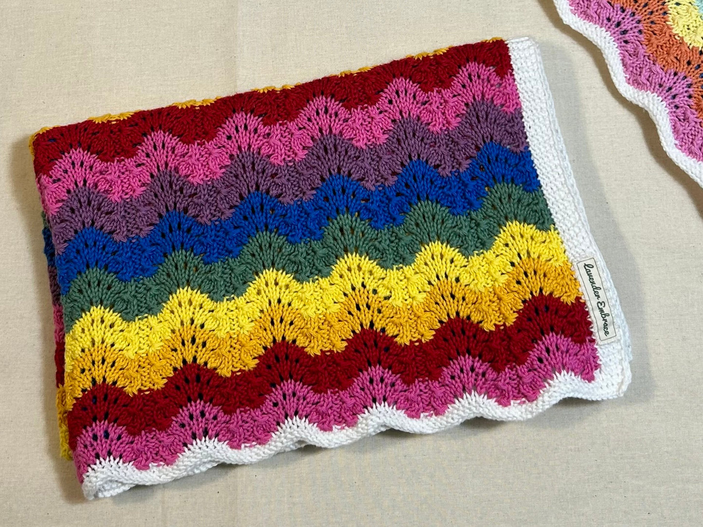Rainbow Cotton Receiving Blanket (Bright)