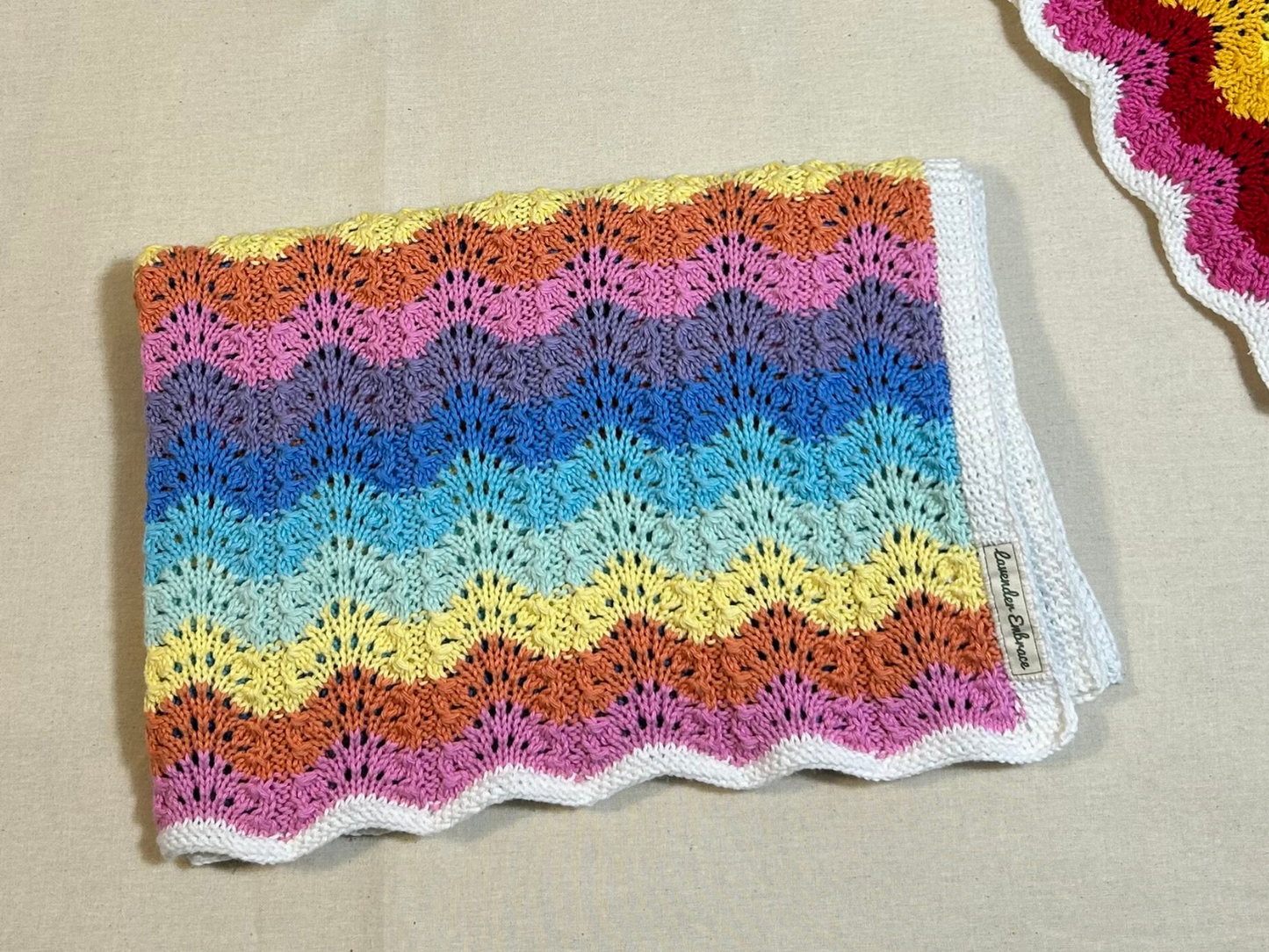 Rainbow Cotton Receiving Blanket (Pastel)