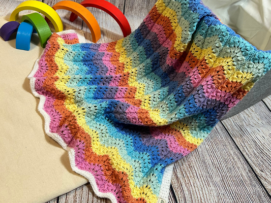 Rainbow Cotton Receiving Blanket (Pastel)