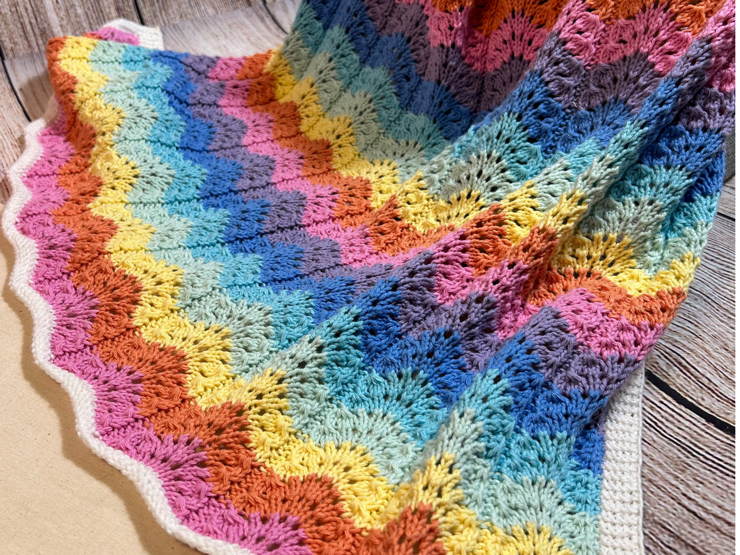 Rainbow Cotton Receiving Blanket (Pastel)