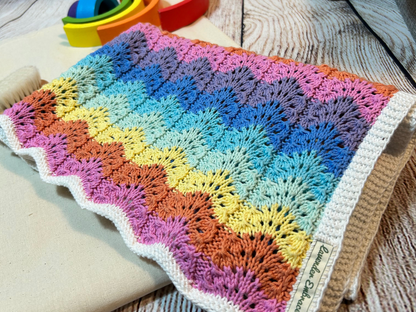 Rainbow Cotton Receiving Blanket (Pastel)