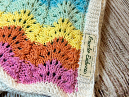 Rainbow Cotton Receiving Blanket (Pastel)