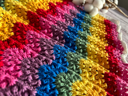 Rainbow Cotton Receiving Blanket (Bright)