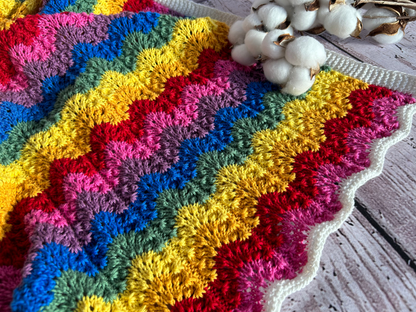 Rainbow Cotton Receiving Blanket (Bright)