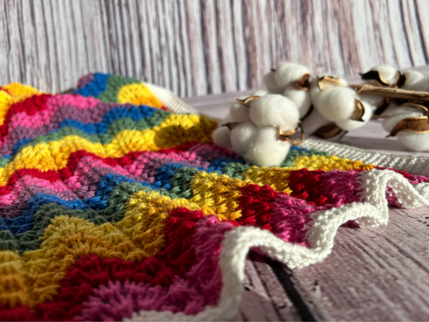 Rainbow Cotton Receiving Blanket (Bright)