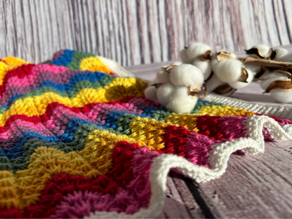 Rainbow Cotton Receiving Blanket (Bright)