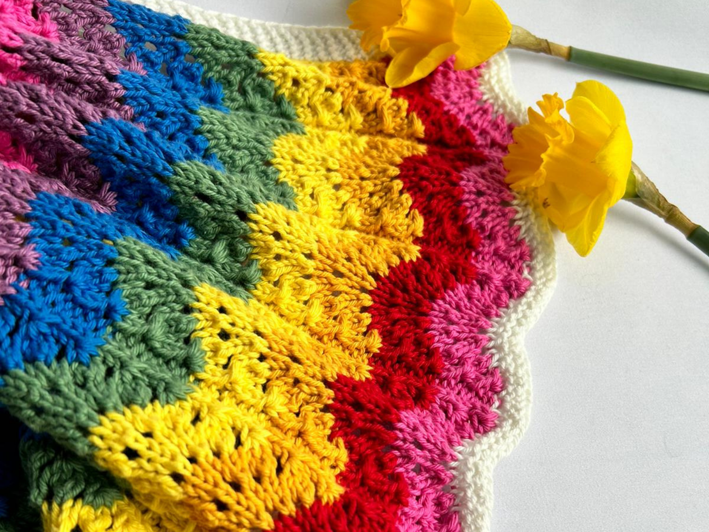 Rainbow Cotton Receiving Blanket (Bright)