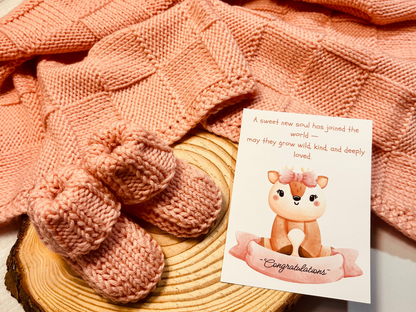 Luxury Chunky Merino Wool Baby Blanket | Handmade in the UK | Soft & Breathable | Newborn Gift | Pink or Blue