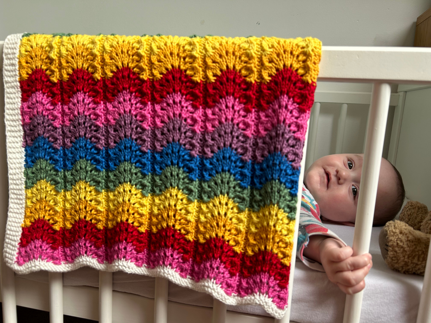 Rainbow Cotton Receiving Blanket (Bright)