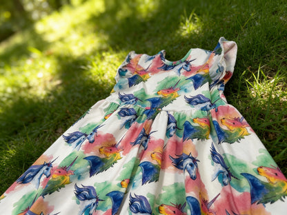 Rainbow Unicorn Summer Dress