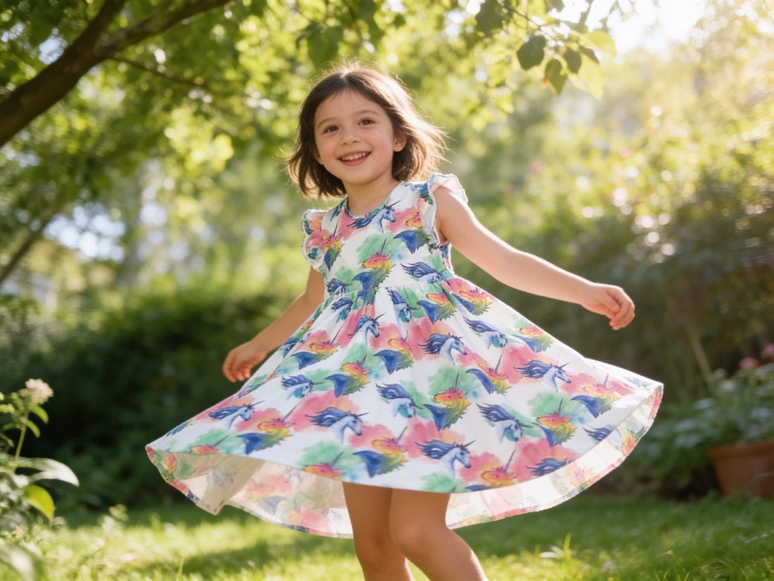 Rainbow Unicorn Summer Dress