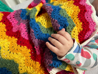 Rainbow Cotton Receiving Blanket in Bright Colour